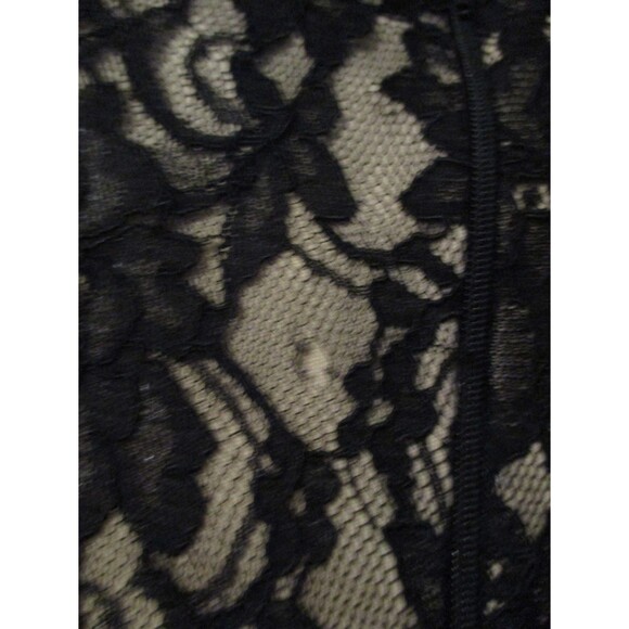 Windsor Black Lace Nude Lined Maxi Gown Womens S Formal Evening Prom Dress Slit - Picture 11 of 11